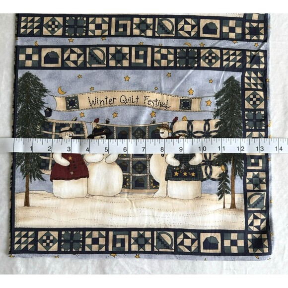 Rare MODA Fabric 6 Quilt Blocks "Winter Quilt Festival" Snowmen Deb Strain - Picture 5 of 8